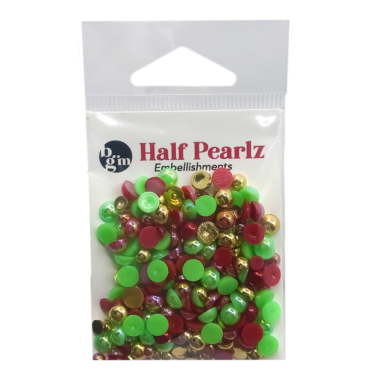 Buttons Galore Flat Back Half Pearls in AB Finish - Multiple Color Assortments - 36 Grams